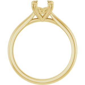 14K Yellow Gold 6.5 mm Round Solitaire Engagement Ring Mounting