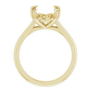 14K Yellow Gold 12x10 mm Oval Solitaire Engagement Ring Mounting