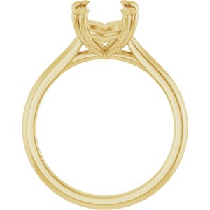14K Yellow Gold 9x7 mm Emerald Solitaire Engagement Ring Mounting