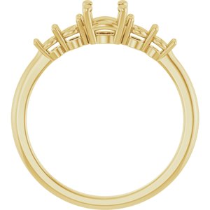 14K Yellow Gold 5.2 mm Round Accented Engagement Ring Mounting