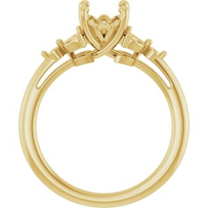 14K Yellow Gold 8x6 mm Oval Engagement Ring Mounting