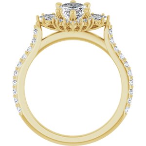 14K Yellow Gold 12x6 mm Marquise 1/2 CTW Natural Diamond Semi-Set Halo-Style Engagement Ring