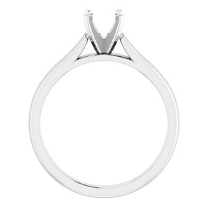 14K White Gold 5.5 mm Round Solitaire Engagement Ring Mounting