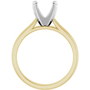 14K Yellow/White Gold 8.2 mm Round Solitaire Engagement Ring Mounting