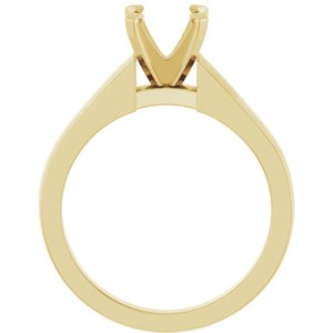 14K Yellow Gold 7 mm Round Solitaire Engagement Ring Mounting