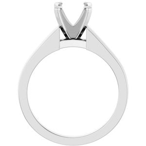 14K White Gold 7.4 mm Round Solitaire Engagement Ring Mounting