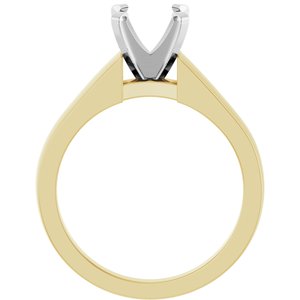 14K Yellow/White Gold 7.4 mm Round Solitaire Engagement Ring Mounting
