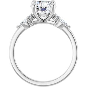 14K White Gold 8 mm Round 1/4 CTW Lab-Grown Diamond Semi-Set Engagement Ring