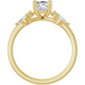 14K Yellow Gold 8x6 mm Oval 1/4 CTW Lab-Grown Diamond Semi-Set Engagement Ring