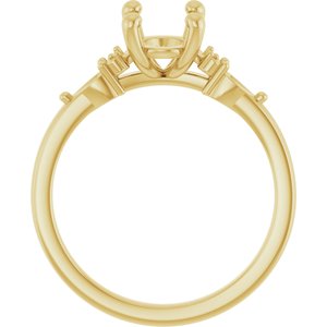 14K Yellow Gold 9x7 mm Oval Accented Split Shank Engagement Mounting
