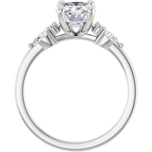 14K White Gold 9x7 mm Oval 1/4 CTW Lab-Grown Diamond Semi-Set Engagement Ring