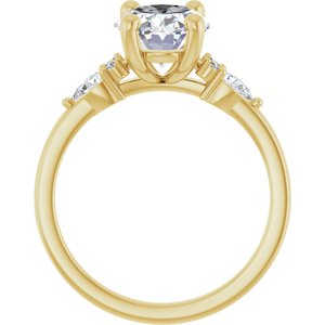 14K Yellow Gold 10x8 mm Oval 1/4 CTW Lab-Grown Diamond Semi-Set Engagement Ring