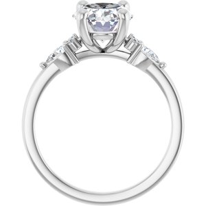 14K White Gold 10x8 mm Oval 1/4 CTW Lab-Grown Diamond Semi-Set Engagement Ring