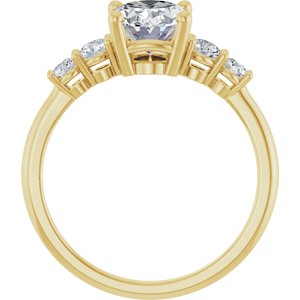 14K Yellow Gold 9x7 mm Oval 1/3 CTW Natural Diamond Semi-Set Engagement Ring