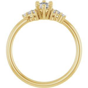 14K Yellow Gold 7x3.5 mm Marquise 1/6 CTW Lab-Grown Diamond Semi-Set Engagement Ring