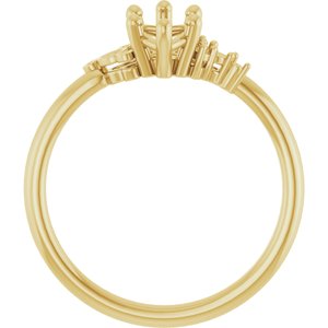 14K Yellow Gold 9x4.5 mm Marquise Engagement Ring Mounting