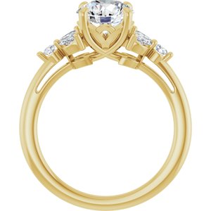 14K Yellow Gold 7.4 mm Round 1/4 CTW Lab-Grown Diamond Semi-Set Engagement Ring