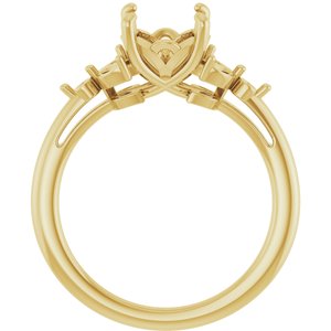 14K Yellow Gold 8 mm Round Engagement Ring Mounting