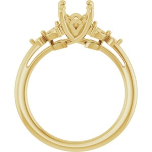 14K Yellow Gold 9x7 mm Oval Engagement Ring Mounting
