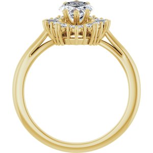 14K Yellow Gold 12x6 mm Marquise 1/4 CTW Natural Diamond Semi-Set Halo-Style Engagement Ring