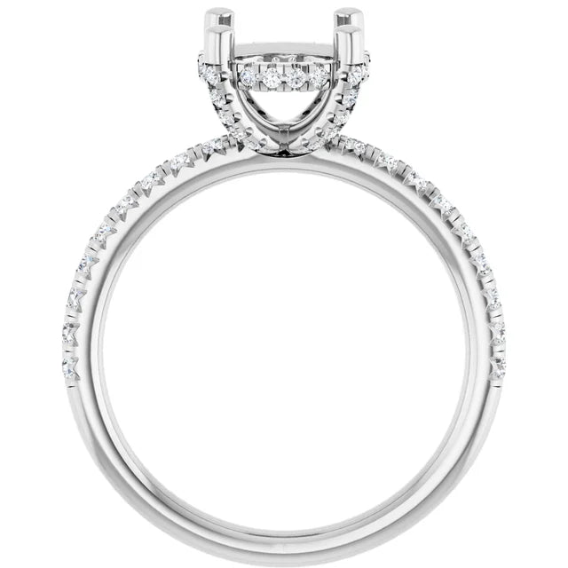 14K White 1/2 CTW Lab-Grown Diamond Semi-Set Engagement Ring