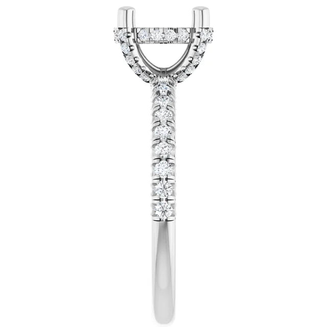 14K White 1/2 CTW Lab-Grown Diamond Semi-Set Engagement Ring