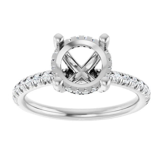 14K White 1/2 CTW Lab-Grown Diamond Semi-Set Engagement Ring