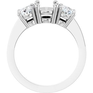 14K White Gold 8x6 mm Oval 1 1/2 CTW Lab-Grown Diamond Semi-Set Engagement Ring