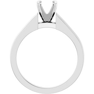 14K White Gold 5.8 mm Round Solitaire Engagement Ring Mounting
