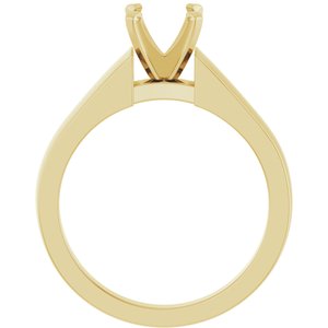 14K Yellow Gold 6.5 mm Round Solitaire Engagement Ring Mounting