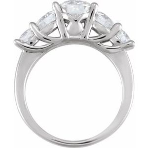14K White Gold 6.5 mm Round Engagement Ring Mounting
