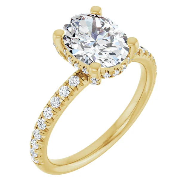 14K White 1/2 CTW Lab-Grown Diamond Semi-Set Engagement Ring