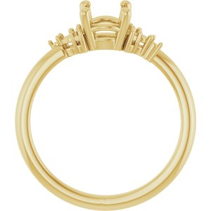 14K Yellow Gold 8x6 mm Oval Engagement Ring Mounting