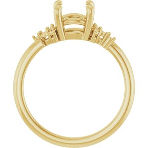 14K Yellow Gold 7.4 mm Round Engagement Ring Mounting