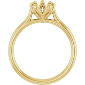 14K Yellow Gold 9x6 mm Pear Engagement Ring Mounting