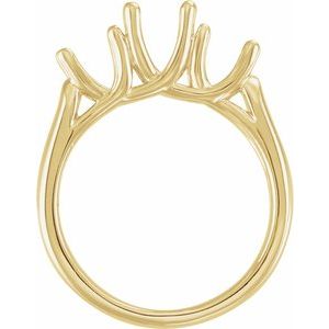 14K Yellow Gold Three-Stone Engagement Ring Mounting