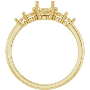 14K Yellow Gold 5.8 mm Round Accented Engagement Ring Mounting