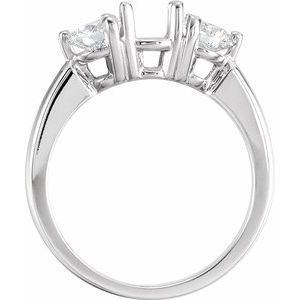 14K White Gold 1 CTW Natural Diamond Semi-Set Engagement Ring