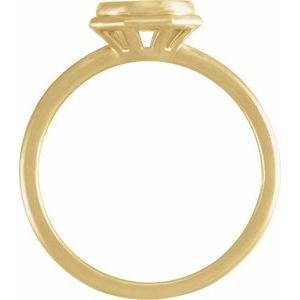 14K Yellow Gold 6.5 mm Round Bezel-Set Solitaire Engagement Ring Mounting with Bead Blast Finish