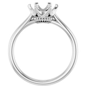 Sterling Silver 8 mm Round Engagement Ring Mounting