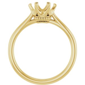 14K Yellow Gold 7.4 mm Round Engagement Ring Mounting