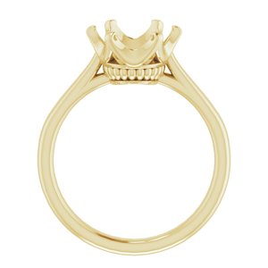 14K Yellow Gold 11x9 mm Oval Engagement Ring Mounting