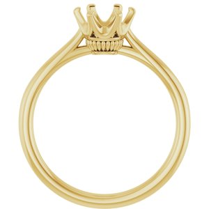 14K Yellow Gold 6.5 mm Round Engagement Ring Mounting