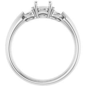 14K White Gold 5.2 mm Round Engagement Ring Mounting