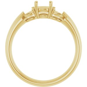 14K Yellow Gold 5.2 mm Round Engagement Ring Mounting