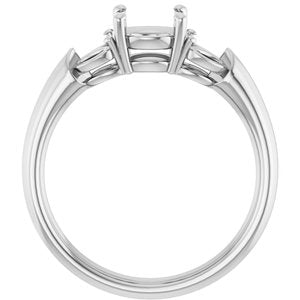 14K White Gold 6.5 mm Round Engagement Ring Mounting