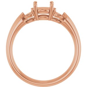 14K Rose Gold 6 mm Round Engagement Ring Mounting