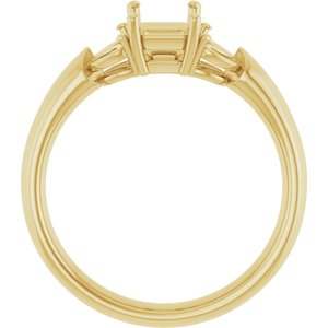 14K Yellow Gold 7x5 mm Emerald Engagement Ring Mounting