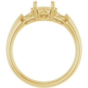 10K Yellow Gold 8x6 mm Oval Engagement Ring Mounting