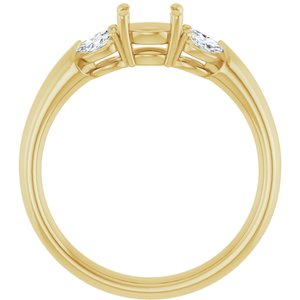 14K Yellow Gold 5.5 mm Round .07 CTW Natural Diamond Semi-Set Engagement Ring